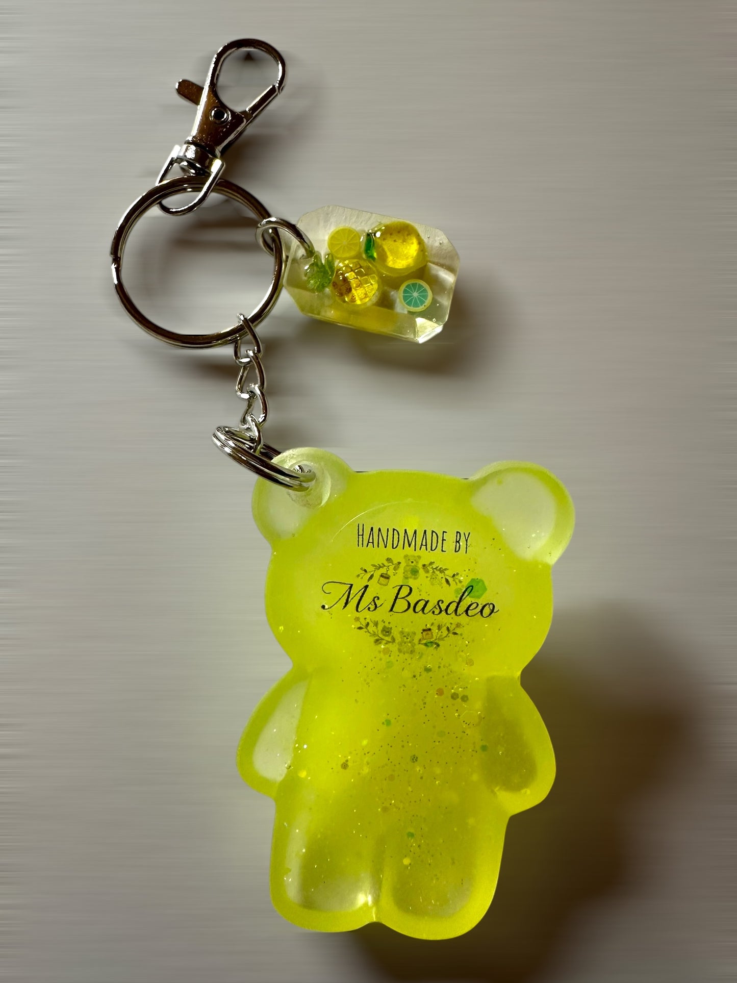 Glow in the dark bear keychain