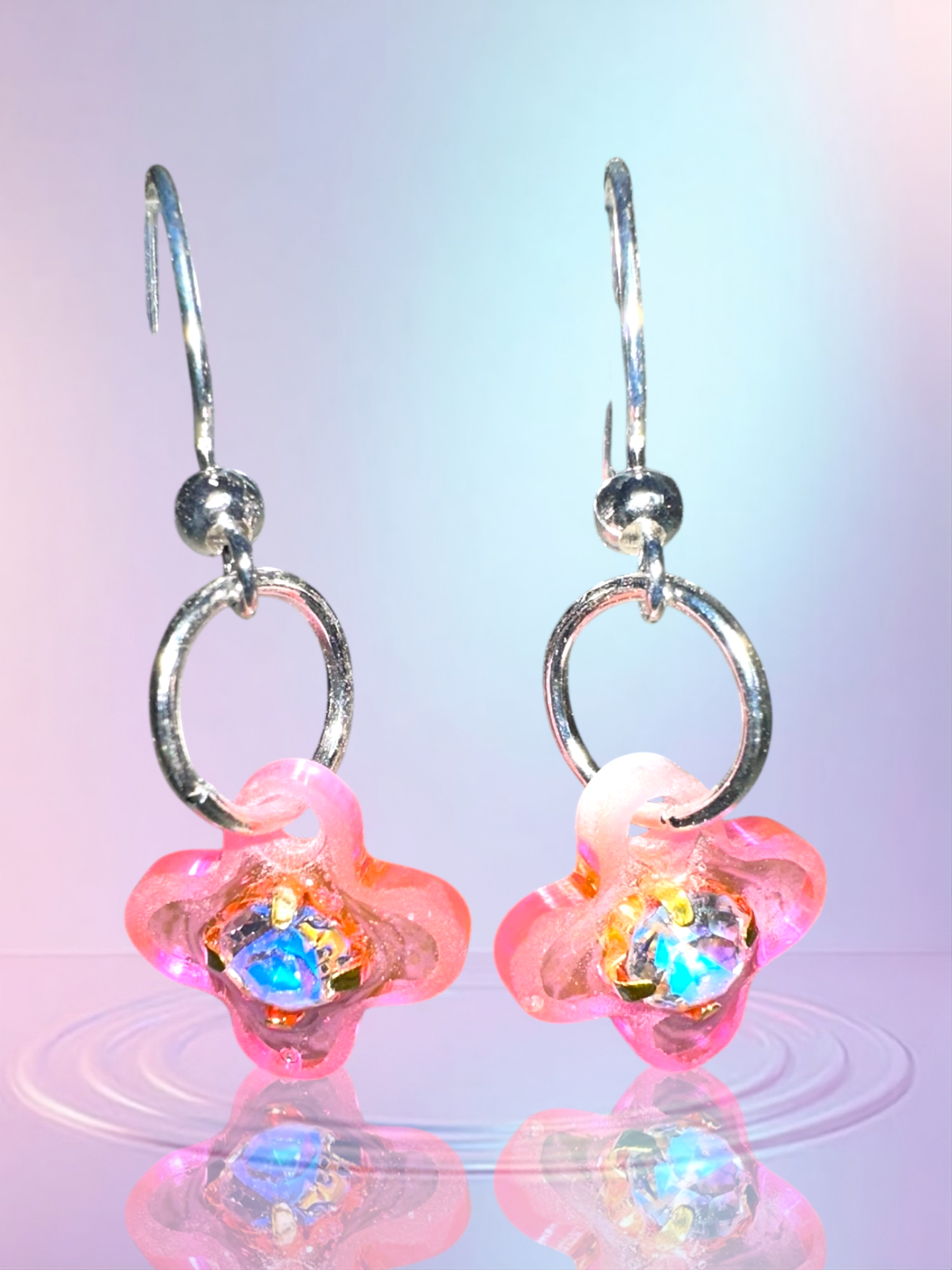 Tiny pink earrings