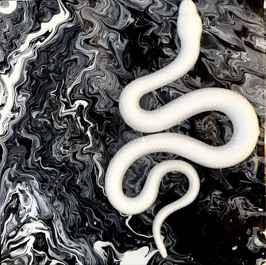 3-D white albino snake