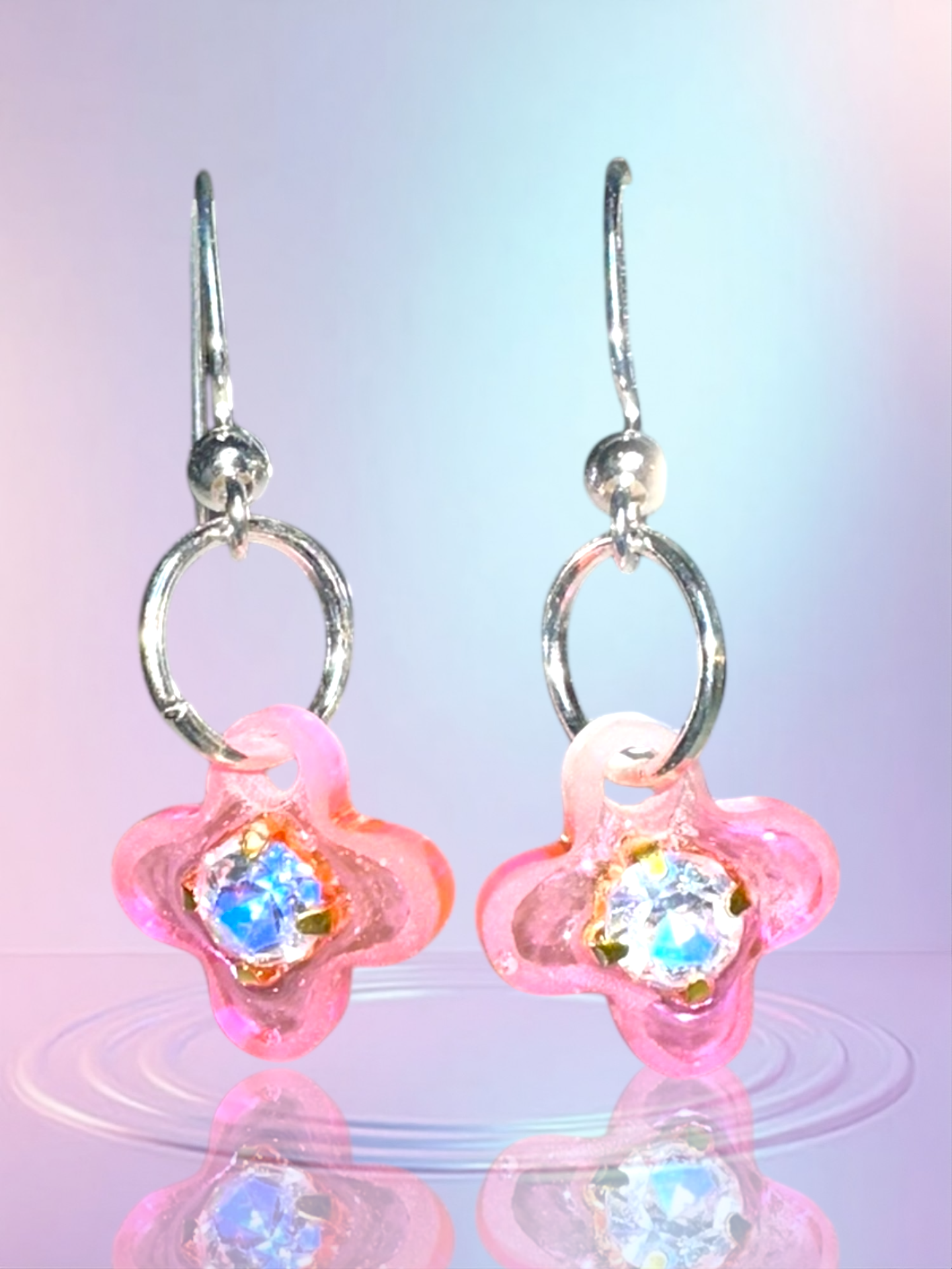 Tiny pink earrings